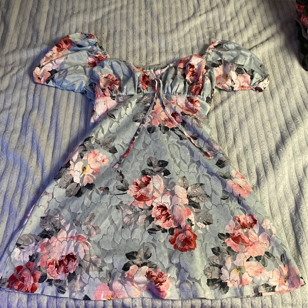 blue floral dress 2/30$